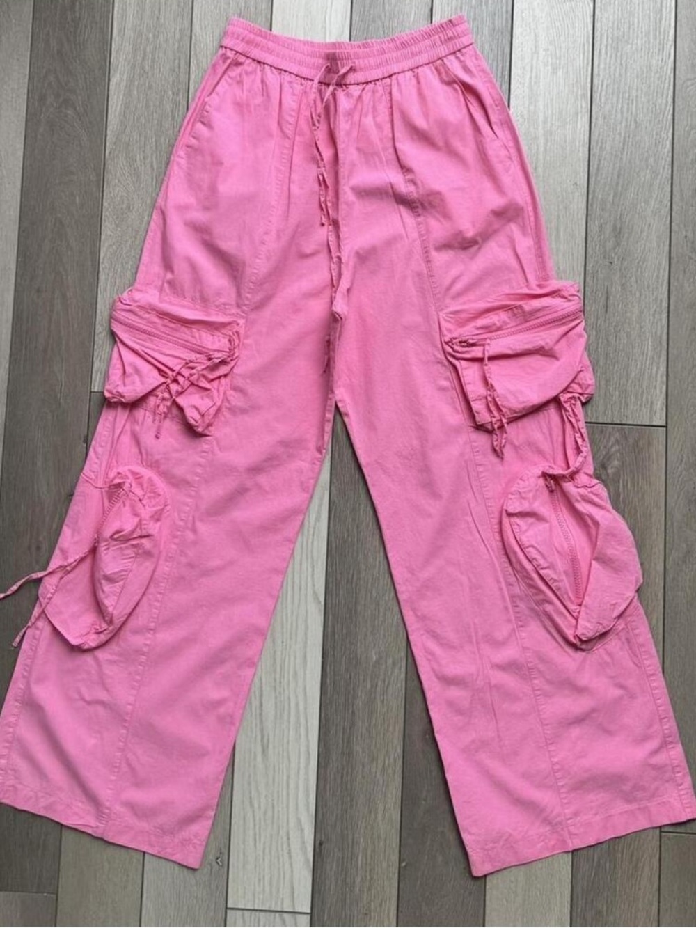 Zara Heart Cargo Pockets Wide Leg Pants